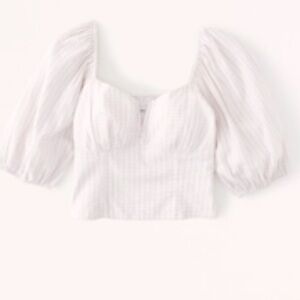 Abercrombie & fitch puff sleeve hardware corset top
